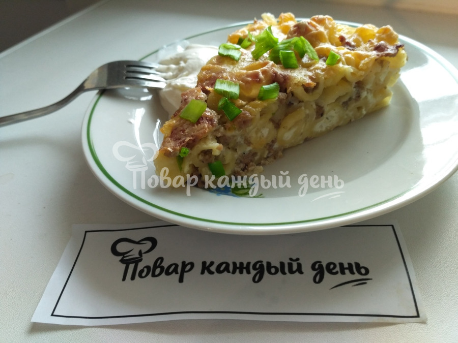 Макаронная запеканка с фаршем в духовке