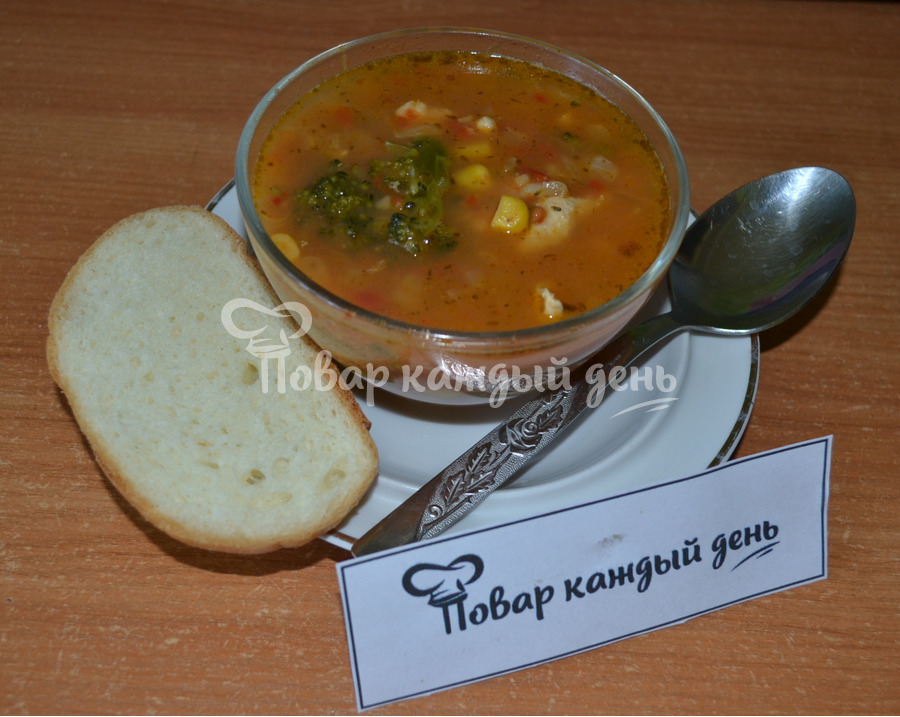 Суп из курицы с томатами