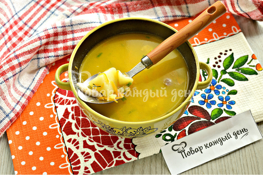 Сырный суп с курицей и картошкой
