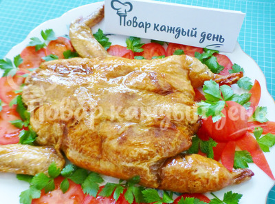 Курица фаршированная блинами