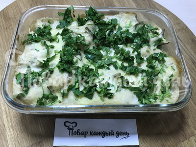 Цветная капуста под сырным соусом