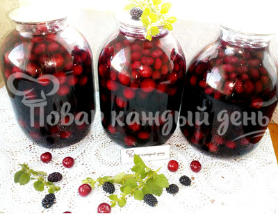 Компот из вишни с шелковицей на зиму