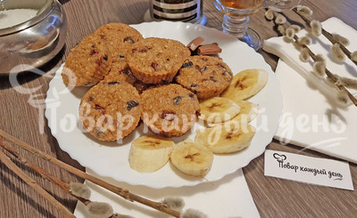 Овсяно-банановые маффины с шоколадом