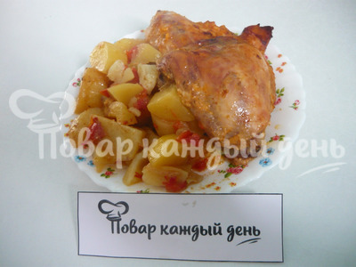Курица с картошкой в духовке в пакете для запекания